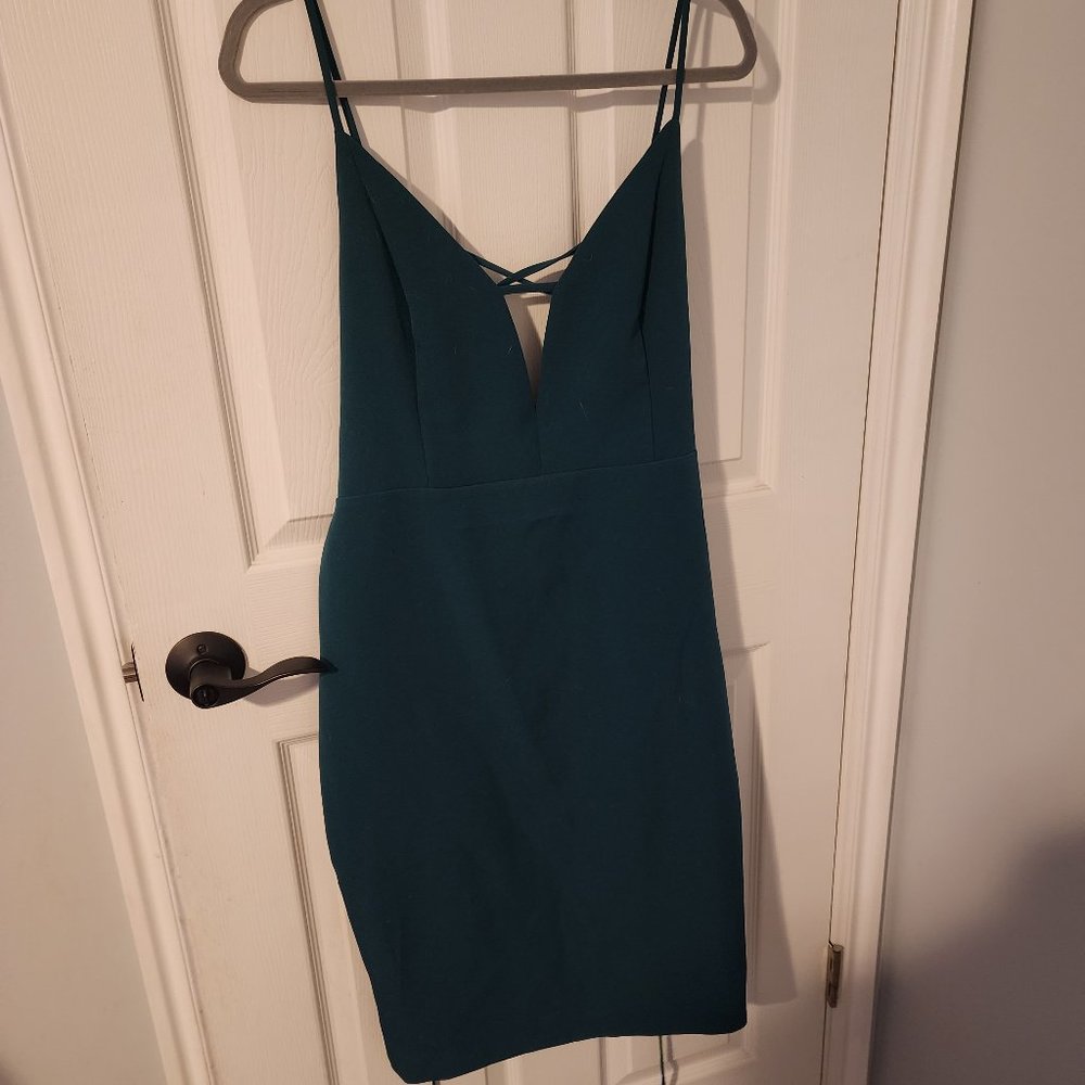 Green cocktail dress
